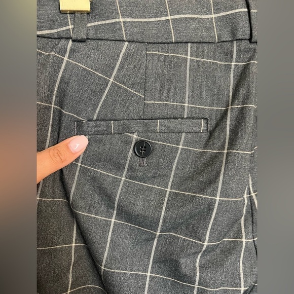 Banana Republic Avery work slacks size 6 plaid design gray and tan - Picture 2 of 9